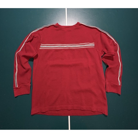 Vintage Point Zero Crewneck Sweatshirt Large Striped Surfwear Skate Thermal Y2K - Picture 1 of 9
